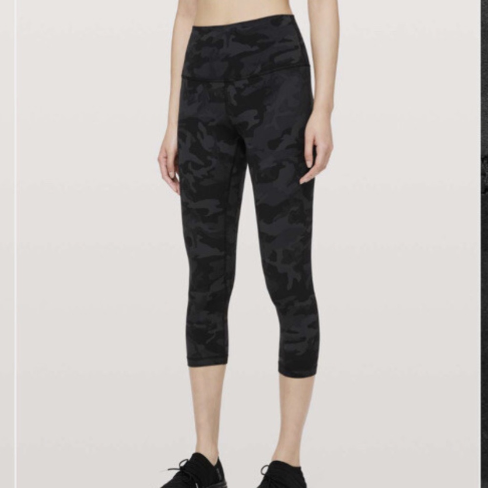 Lululemon Align Crop 21” Leggings Incognito Camo Multi Grey Size 4